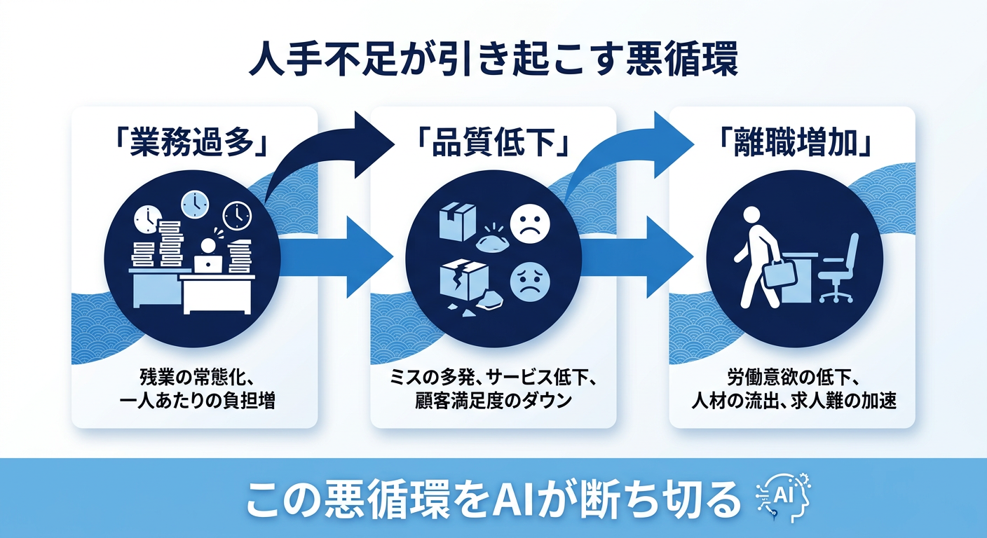 人手不足が引き起こす悪循環