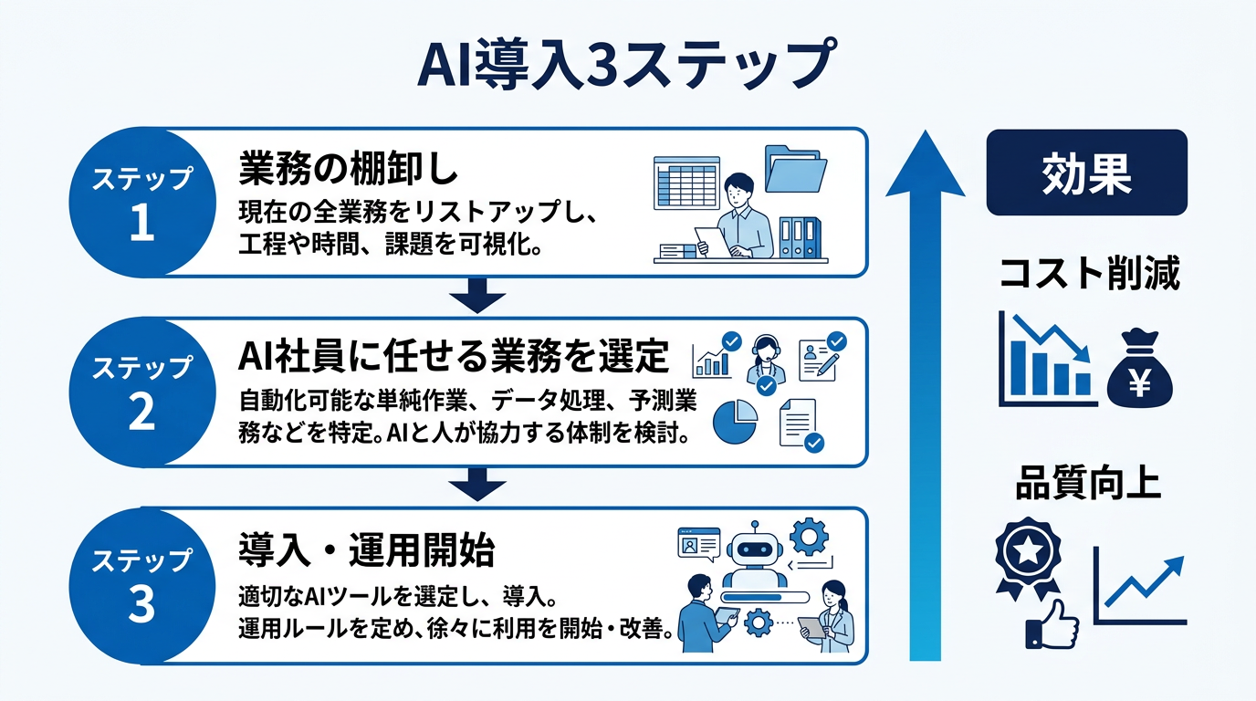 AI導入3ステップ